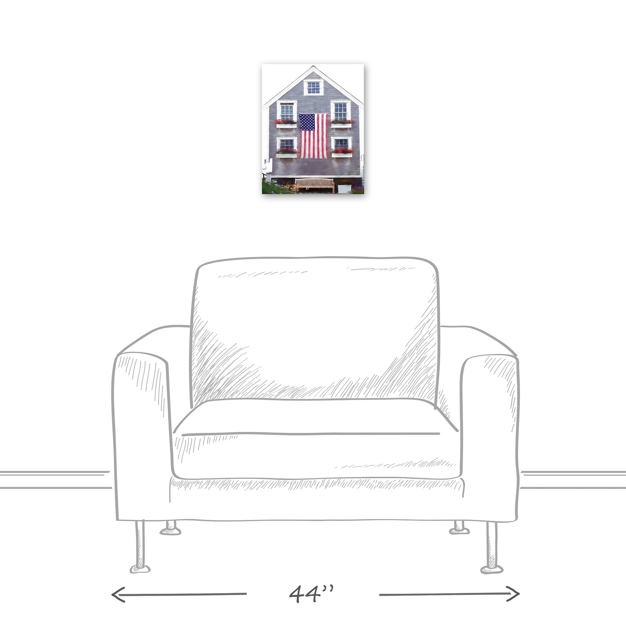 Patriotic Coastal Home Canvas Wall Art
